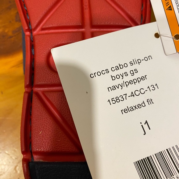 Crocs Cabo Slip-On Boys Navy Pepper Fit Size J1 - Picture 6 of 6